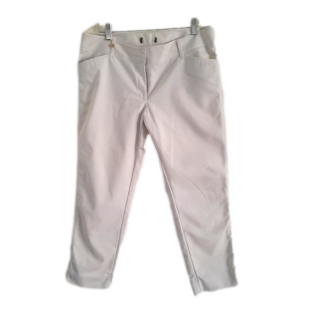 White House/Black Market Ankle Cotton Sheen Pants Tapered leg Sz 12-14
